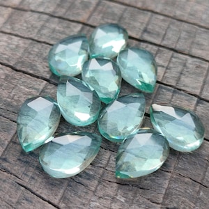 Stunning Aquamarine Quartz Rose Cut Pear Calibrated Gemstones - Add a Touch of Elegance to Your Jewelry All Size Available