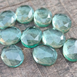 Eye-Catching Aquamarine Quartz Rose Cut Calibrated Gemstones - Perfect for One-of-a-Kind Jewelry Pieces Varius Size Available