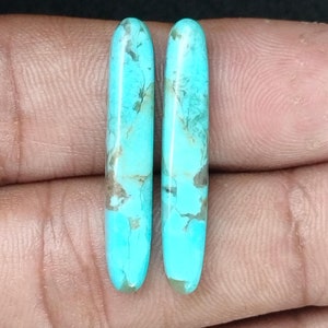 High-Quality Genuine Arizona Turquoise Oval Shape Cabochon Set, Arizona Mined Stones, Flat Back, Calibrated Gemstones For Jewelry Making