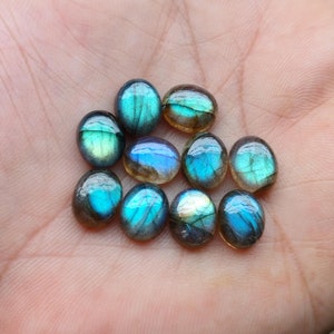 High-Quality Genuine Labradorite Oval Shape Cabochons Flat Back Calibrated Wholesale Gemstones aaa Quality All Sizes 3x5 MM to 18x25 MM