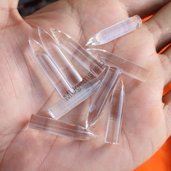 Crystal Quartz 6 x 30 MM Bullet Shape, Clear Quartz, aaa Quality, Wholesale Gemstones, Calibrated Crystal, Crystal Quartz Point