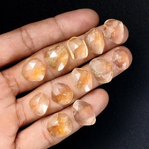 AAA Citrine Rose Cut Gemstone: 12 Piece Jewelry Making Set