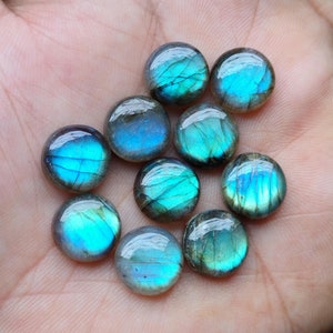 4 MM to 30 MM Natural Labradorite Round Shape Cabochons Flat Back Calibrated Wholesale Gemstones aaa Quality All Sizes Available