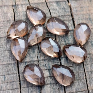 Smoky Quartz Gemstone, Rose Cut For Jewelry Making Lovers, Pear Shape Back Side Flat, Can Use In Ring,Pendant Making
