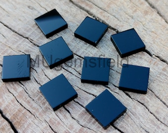AAA+ Grade Natural Black Onyx Square Both Side Flat Discs, Calibrated Gemstones, Semi-precious stone All Custom Size Available 4 to 40 mm