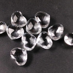 AAA Clear Crystal Quartz Rose Cut Cabochons: 8x10mm Loose Gemstones, 10 Pcs
