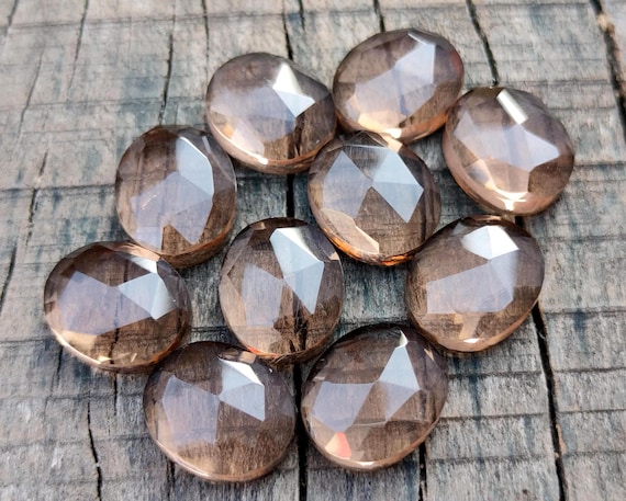 Natural Smoky Quartz Rose Cut Gemstone: AAA+ Calibrated Flat Back