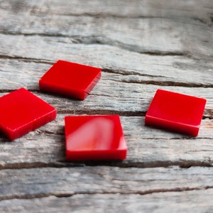 Red Coral Square Both Side Flat For Jewelry Making Earring,Ring,Pendant Gemstone Cabochon Beads For Jewelry All Size Available
