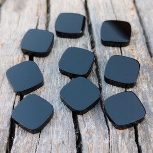 aaa Quality Natural Black Onyx Cushion Shape Both Sides Flat, Calibrated Gemstones, All Custom Sizes Available 4 to 35 MM