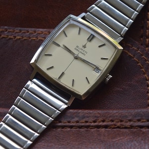 Reserved- Buren Swiss Automatic Watch. Omega Rolex Gold Tudor Movado Luxury Birthday Gift Ideas Anniversary Love Handmade Vintage Seiko