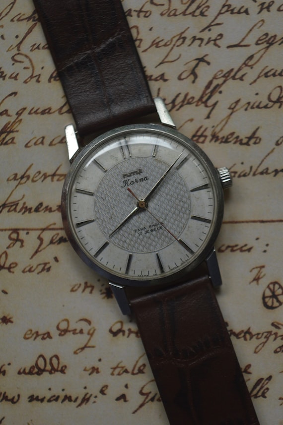 HMT Karna Watch. Omega Tudor Military Timor Gift Ideas Seiko Rolex Patek Philippe Jaeger Piguet IWC Cartier Heuer Penerai Swatch Timex Titan Etsy