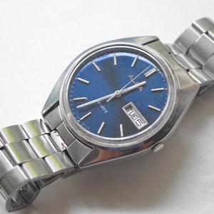 Alba by Seiko Vintage Watch. Omega Tudor Timor Jager Antique Military Army Gift Ideas Anniversary IWC Citizen Casio Timex Birthday Blue HMT
