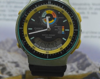 Casio AW 60 Health Watch. Seiko Tissot Omega Rolex HMT Vintage Timex Swiss Pilot Military Gift Ideas Gift for Him Anniversary Birthday