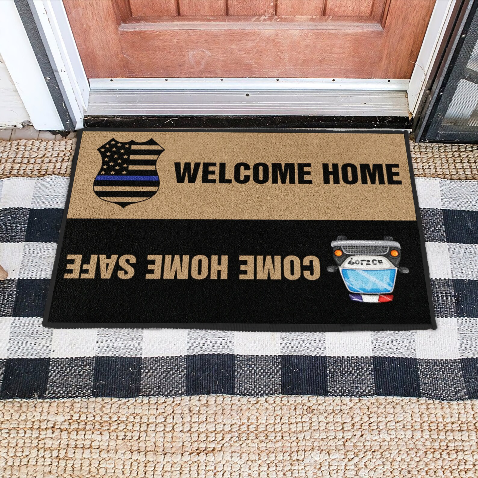 Police Come home safe Doormat Police Officer Doormat Gift Etsy