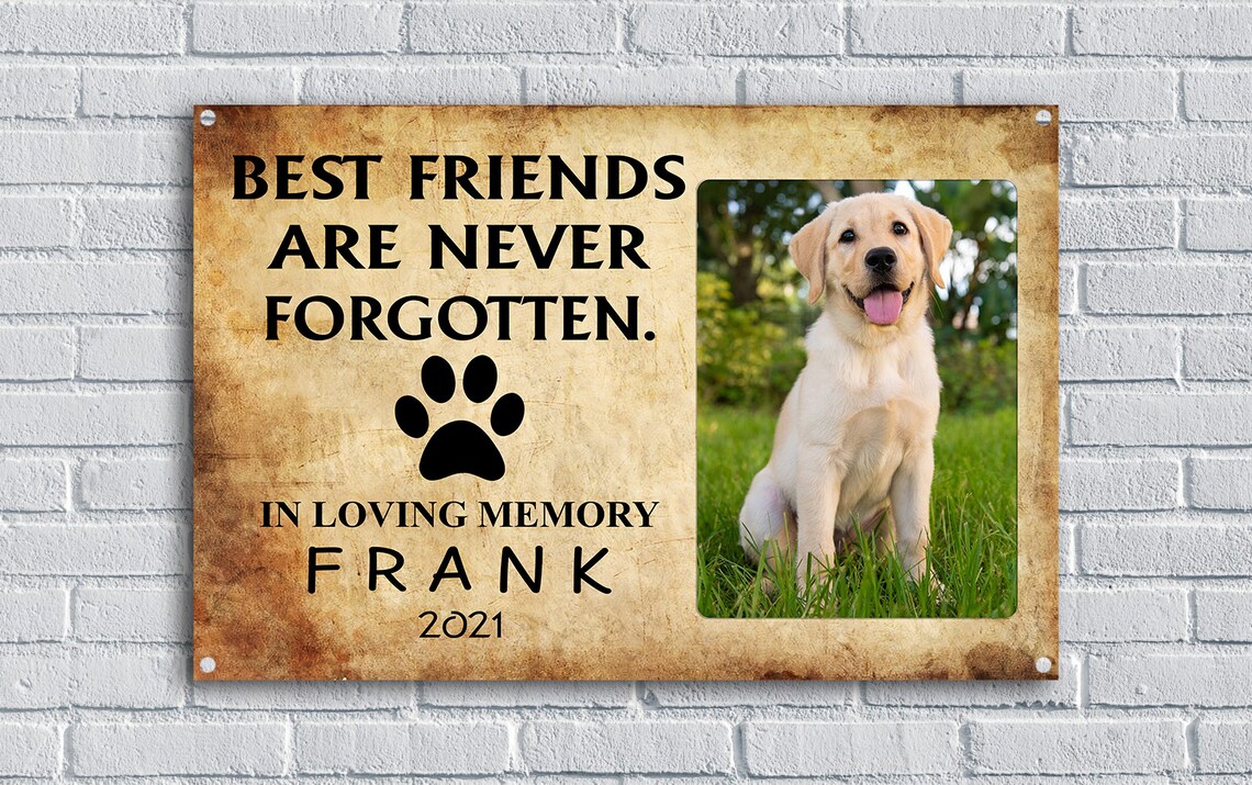 Personalized Dog Memorial Metal Sign Custom Dog Photo Print Etsy