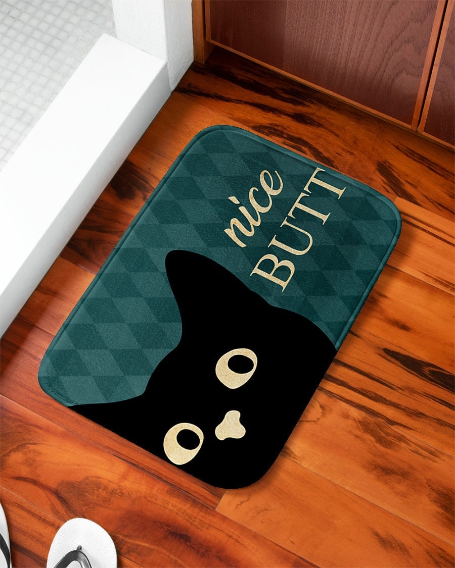 Cat Nice Butt Bath Mat Cat Lover Mat Funny Bathroom Mat | Etsy