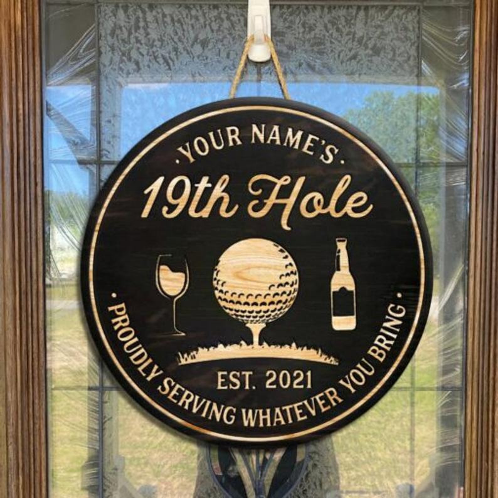 Personalized 19th Hole Wood Sign Custom Golf Decor Golf Wall Etsy