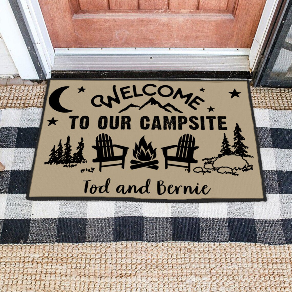 Personalized Camping Doormat To Our Campsite Doormat Etsy