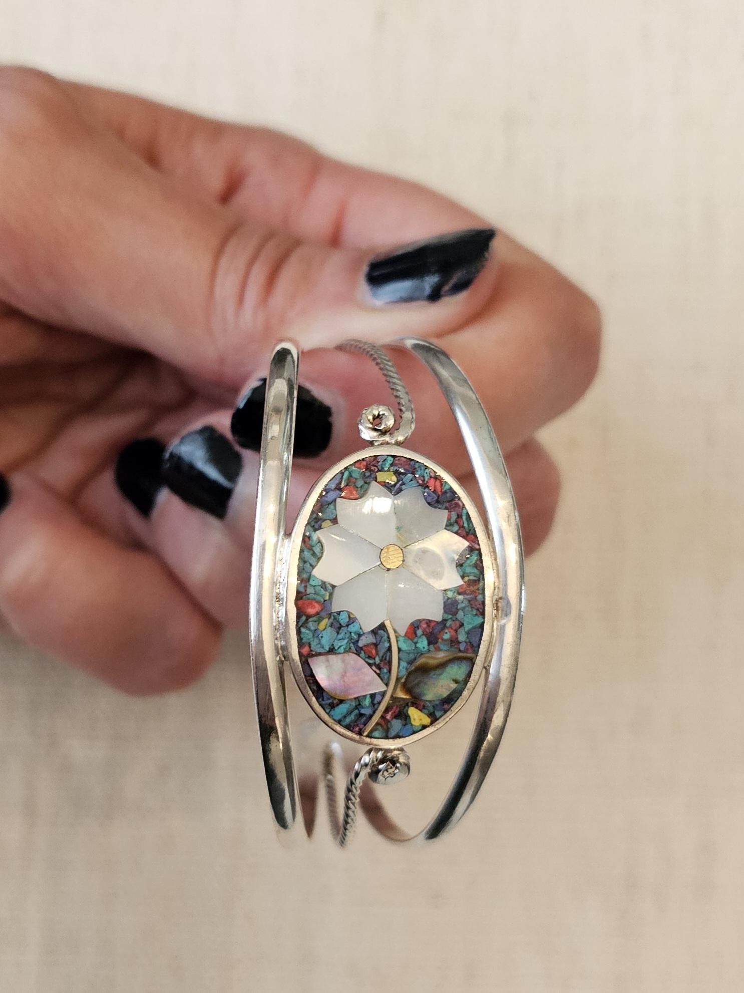 70s Mexican jewelry silver925 メキシコ RARE Vintage Sterling Silver 925 Hecho En Mexico, Carved