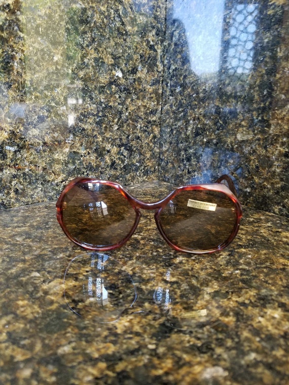 70's Tortoise Shell Sunglasses/ Amber & Brown/ Brown Lens/ Impact Resistant  Glass Lens/ Hippie/ Boho/ Retro/ Oversized/ Groovy/ Vintage 