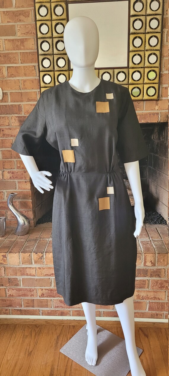 Linen dress - vintage dress - vintage 1960's dres… - image 6