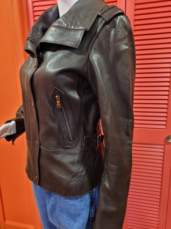 Vintage 1980s Black Leather Jacket Marc 