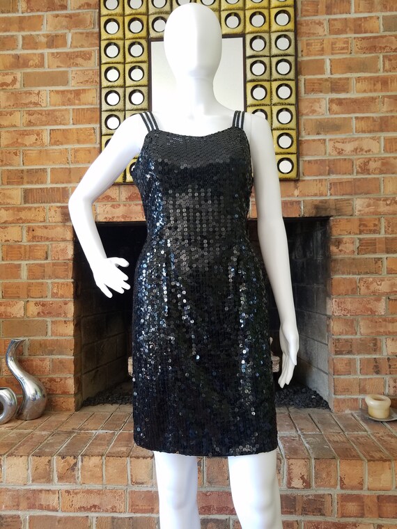 Black Sequin Dress/cocktail Dress/party Dress/by Niteline/1980's - Etsy  Canada