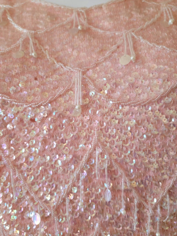 Pink Sequin Tank Top/Vintage/Vintage sequin top/s… - image 2