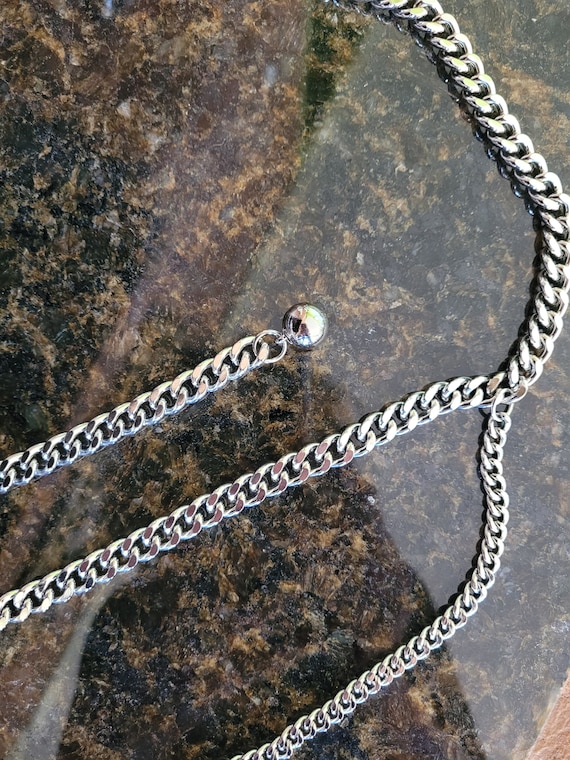 silver chain metal belt, vintage chain belt, chai… - image 8