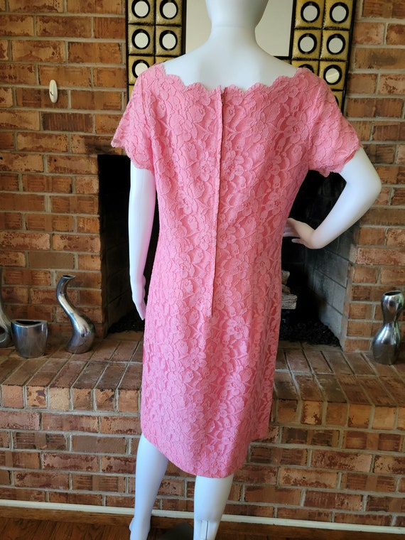 Pink Lace Dress/ Vintage 1960's - image 5