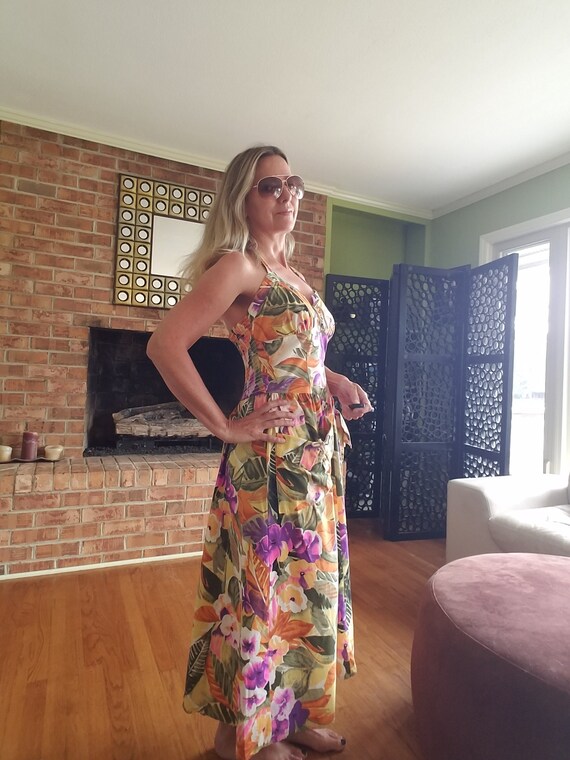 Vintage 1970's Halter Sundress/ Oops California /