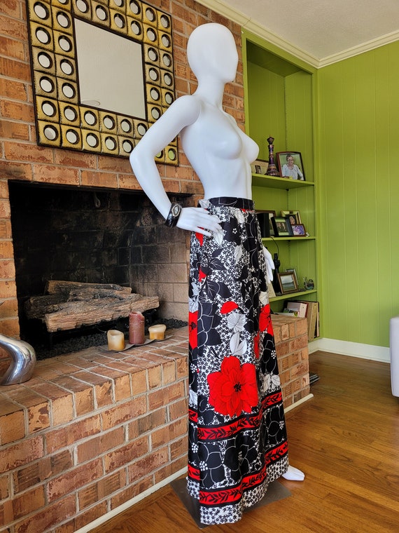 Vintage 60s maxi floral skirt by Alex Coleman, re… - image 3