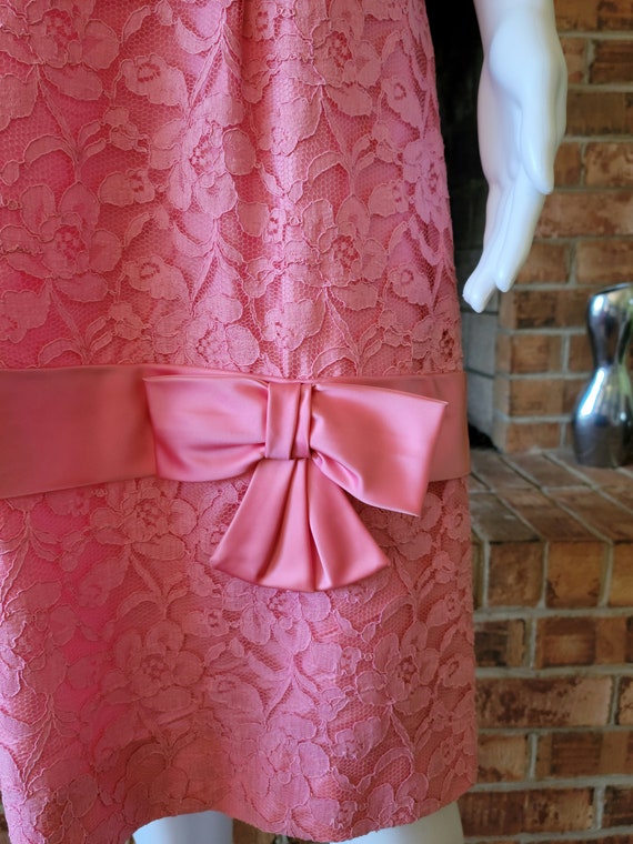 Pink Lace Dress/ Vintage 1960's - image 4