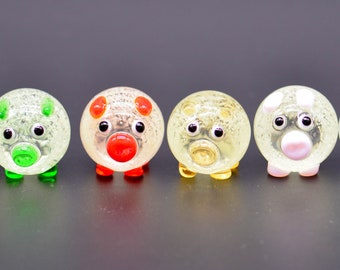 Glow in the dark Pig Glass Ornament