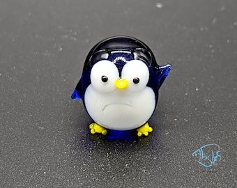 Waving Penguin Glass Ornament