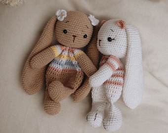 Conejito de peluche para acurrucarse. Primer juguete. Conejo. Regalo para baby shower. Manta de confort. Manta de seguridad para bebé. Conejito de peluche para bebés.