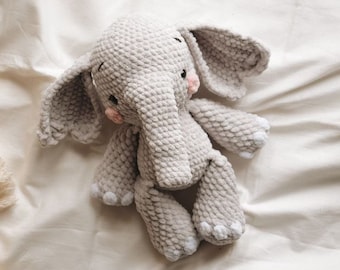 Plush Elephant personalised custom Toy Stuffed animal Soft Playmate Safari baby shower gift Baptism, Birthday shower party, Dumbo,