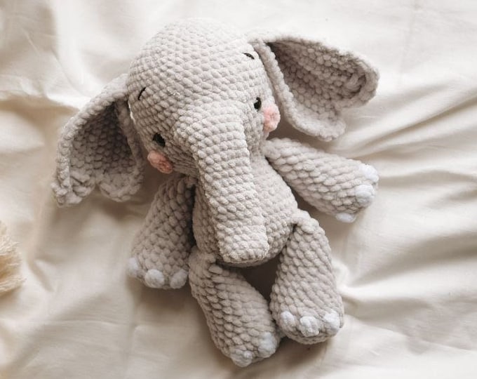 Plush Elephant personalised custom Toy Stuffed animal Soft Playmate Safari baby shower gift Baptism, Birthday shower party, Dumbo