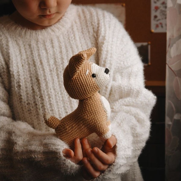 Personalized Puppy Corgi plush toy baby Christmas gift stuffed animal Dog lover present. Farm decor nursery Corgi
