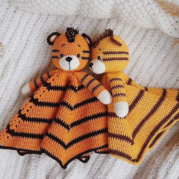 Doudou Komforter Tiger Lovey Security Blanket Сuddler tiger stuffed animal First toy Safari Baby shower gift comfort blanket toy