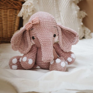 Plush Elephant personalised custom Toy Stuffed animal Soft Playmate Safari baby shower gift Baptism, Birthday shower party, Dumbo, image 10