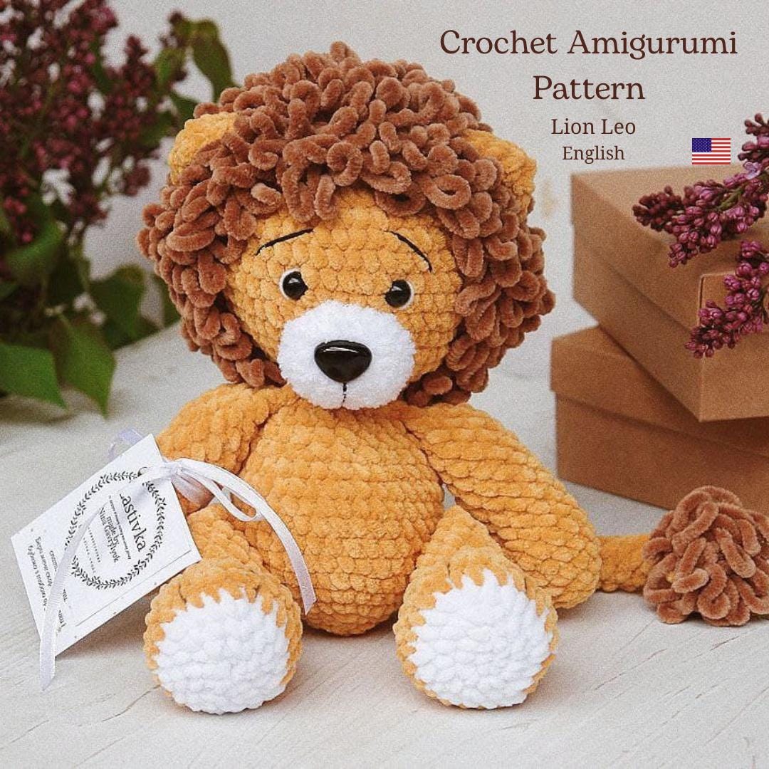 Plush Lion Crochet Amigurumi Pattern Pdf Tutorial Lion King Leo ...