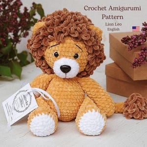 Plush Lion Crochet Amigurumi Pattern pdf tutorial Lion King Leo Amigurumi easy pattern Safari animals, Crochet lion amigurumi