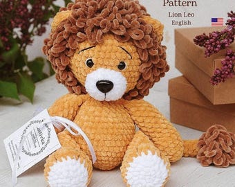 Plüsch Löwe häkeln Amigurumi Muster pdf Anleitung König der Löwen Safari-Tiere, Gehäkelter Löwe Amigurumi