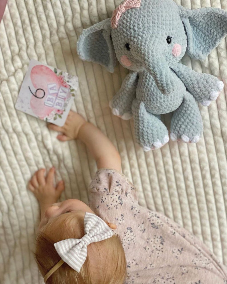 Plush Elephant personalised custom Toy Stuffed animal Soft Playmate Safari baby shower gift Baptism, Birthday shower party, Dumbo, Blue