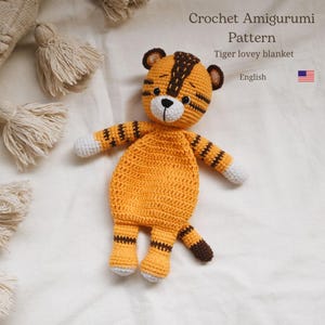 Patron au crochet Tiger Amigurumi : Safari Lovey, couverture câline (PDF numérique)
