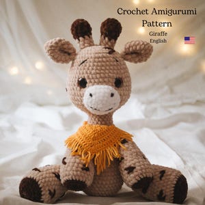 Crochet plush giraffe pattern Amigurumi safari zoo stuffed animal toy jungle