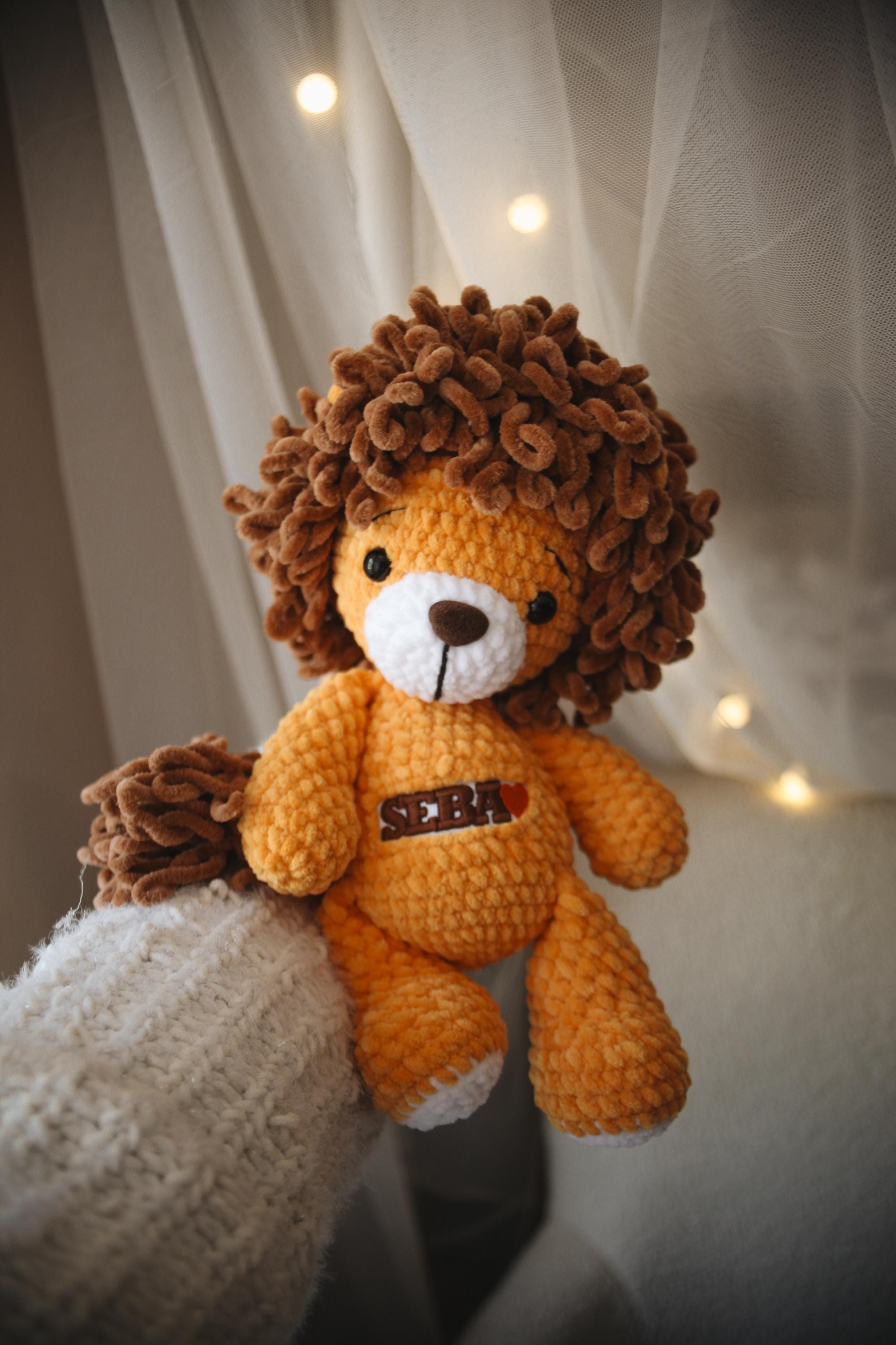 Soft plush toy lion king. Personalized lion. Baby keepsake. Nursery safari baby gift. Jungle baby shower.  Stuffed animal zoo.