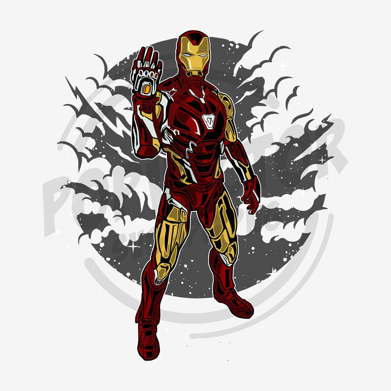 Drawing Tshirt Iron Man Poster Illustration Digital Download SVG Files Iron Man SVG PNG