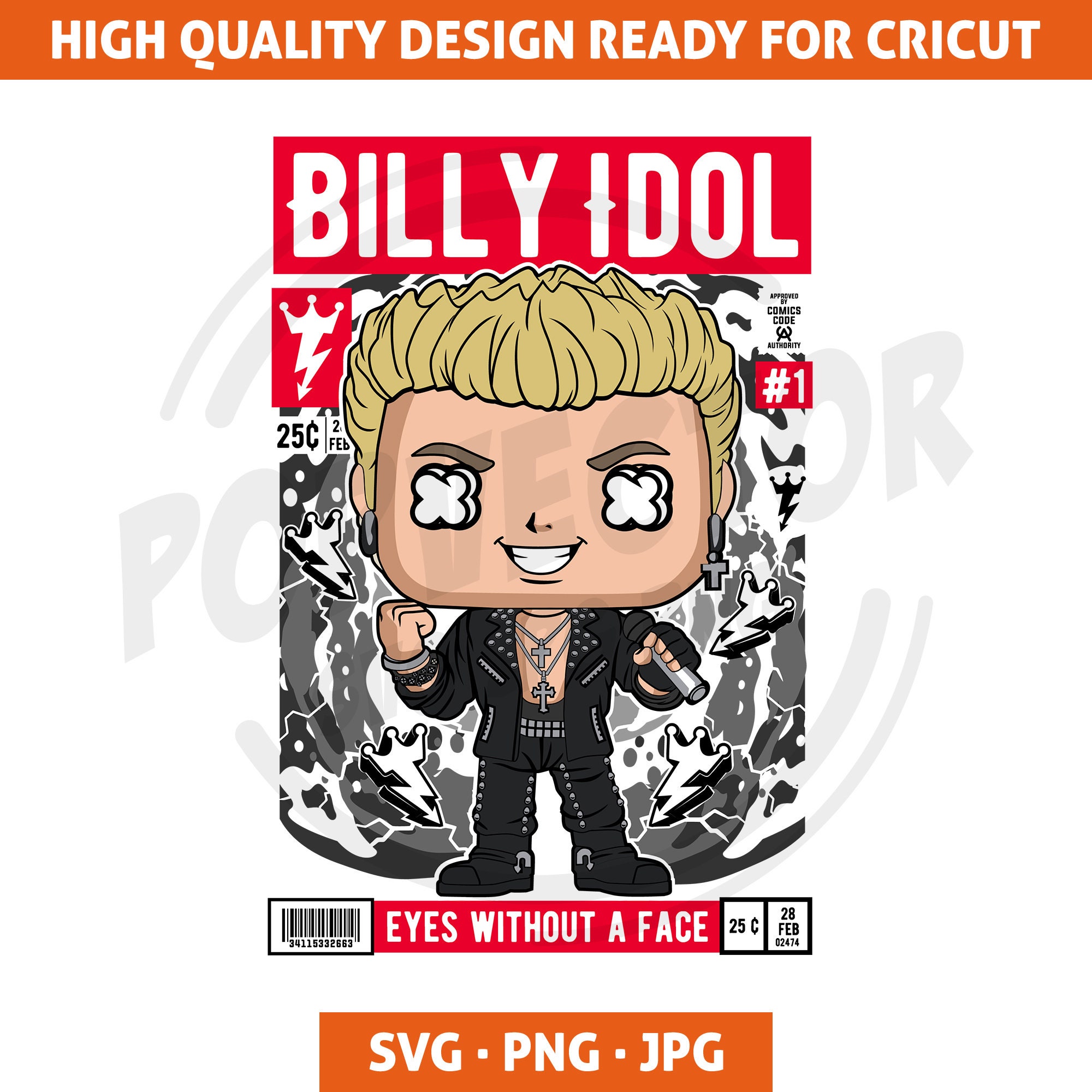 Billy Idol SVG Design for Crucit Billy Idol Poster Billy Etsy